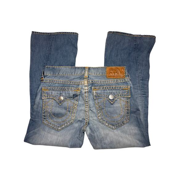 True Religion Joey Jeans Men’s 34x30 Vintage Distressed Flare Twisted Seam Denim